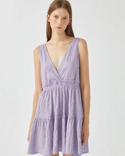Short lilac ruffled dress